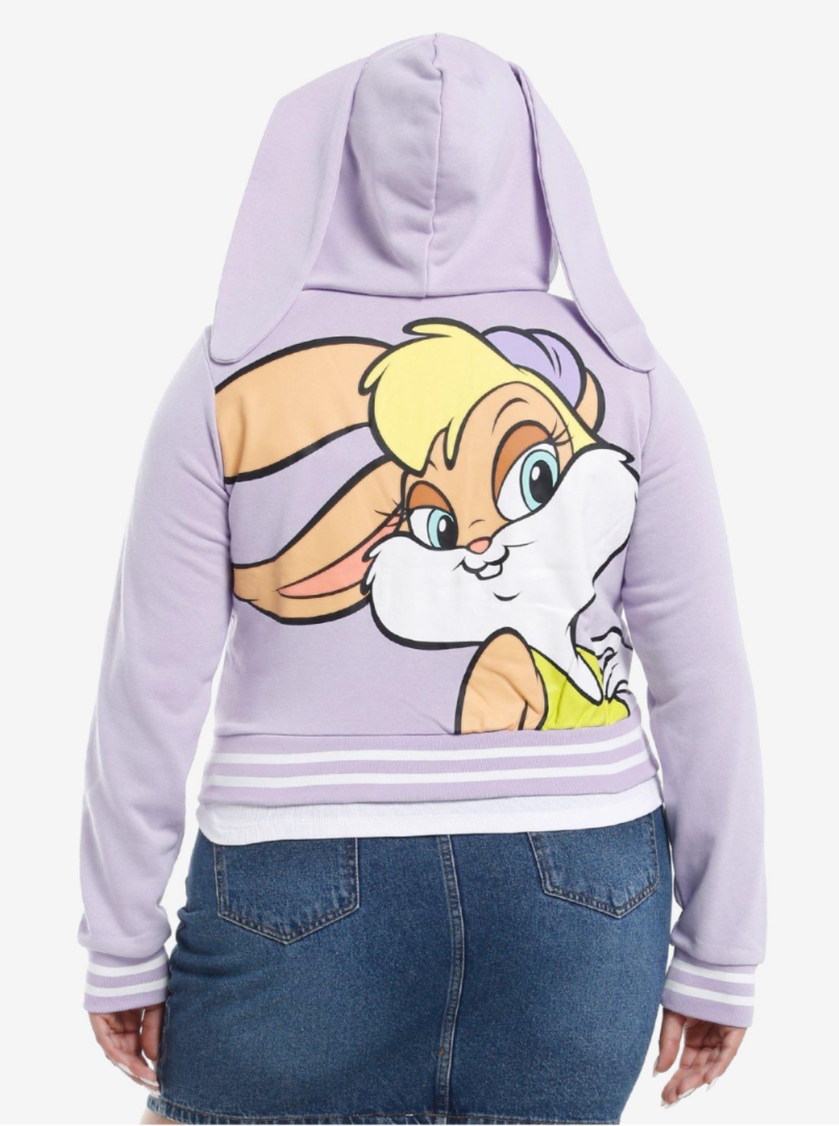 Looney Tunes Lola Bunny 3D Ears Girls Crop Hoodie Plus Size