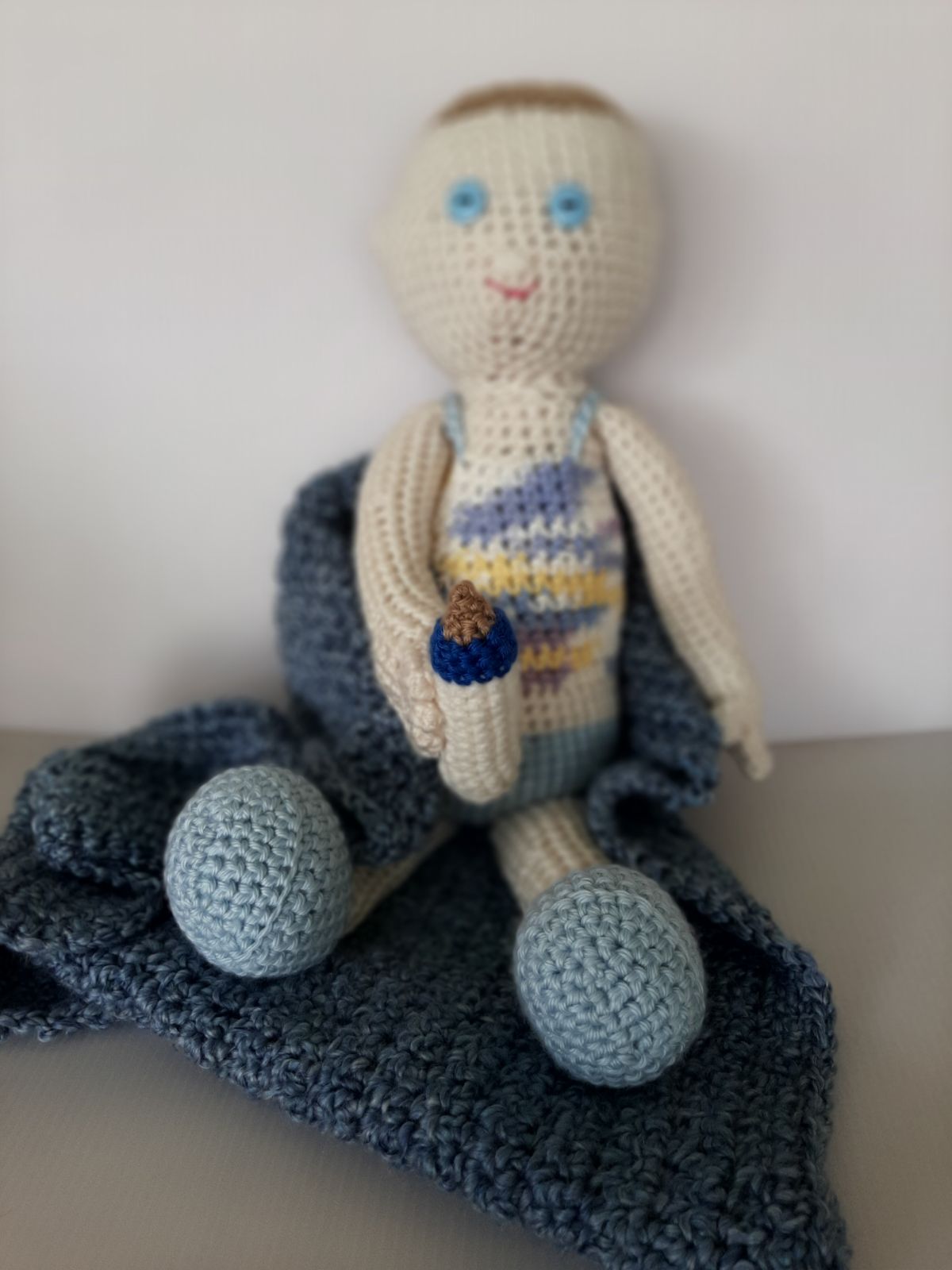 Crocheted baby boy doll