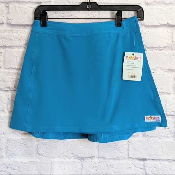 Rip Skirt Hawaii Wrap Skirt XS Ocean Blue Solid NEW Vacation Beach Length 1