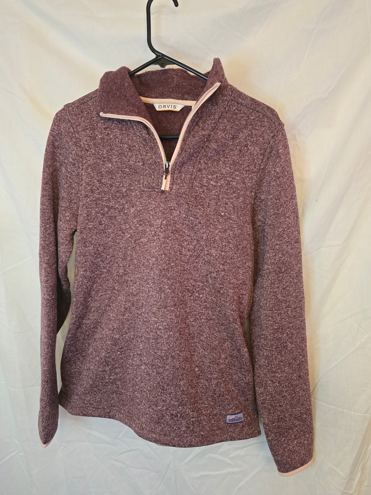 ORVIS womens size medium half zip with kangaroo pocket huckleberry nwot