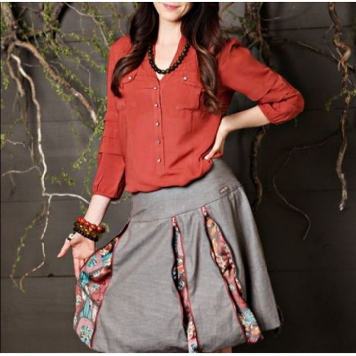 Matilda Jane L Gray Zippered Skirt Pockets Modest HARRIET You and Me