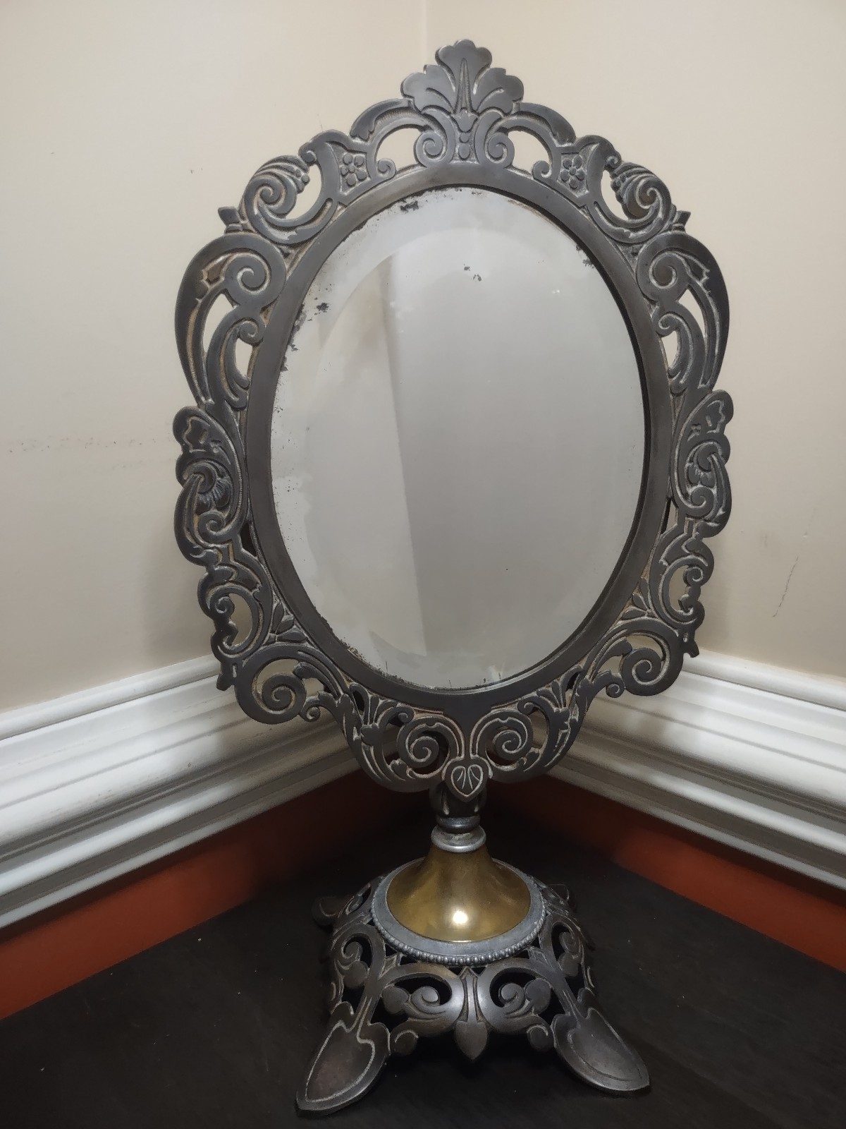 Antique B + H vanity Mirror