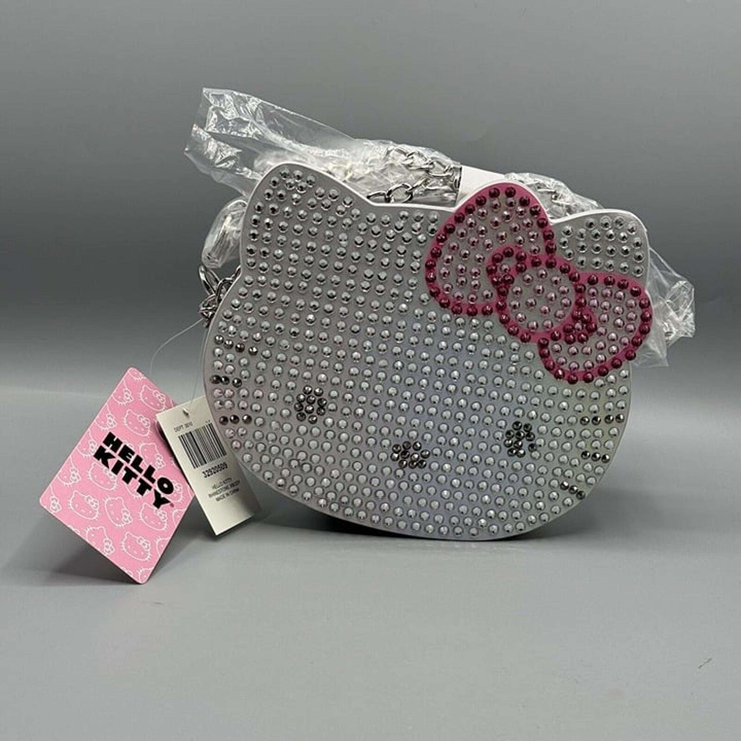 Hello Kitty Rhinestone Face Bling Crossbody Bag Purse NEW
