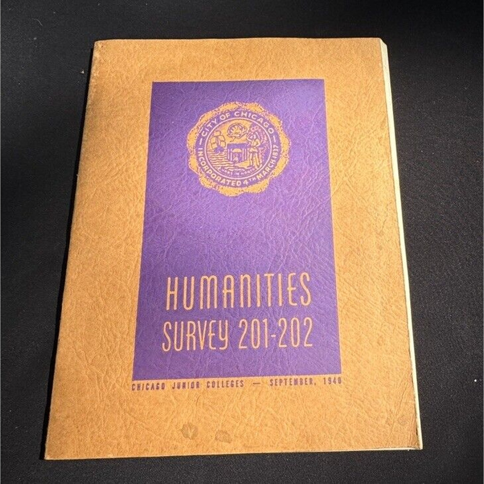 1940 WOODROW WILSON Junior College Humanities Book Syllabus 201-202 - detail