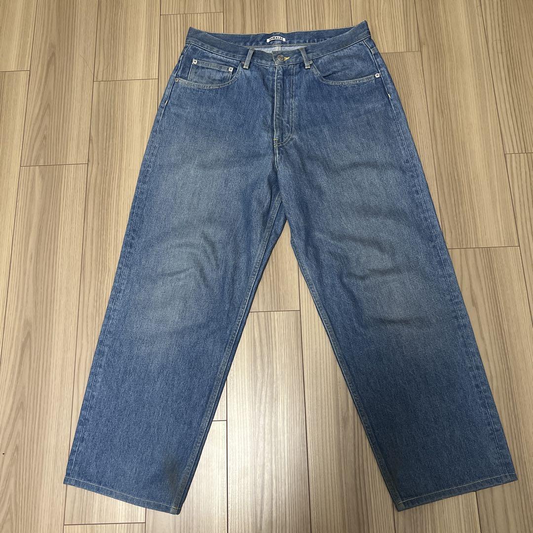 AURALEE HARD TWIST DENIM WIDE PANTS