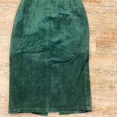 100% green leather skirt
