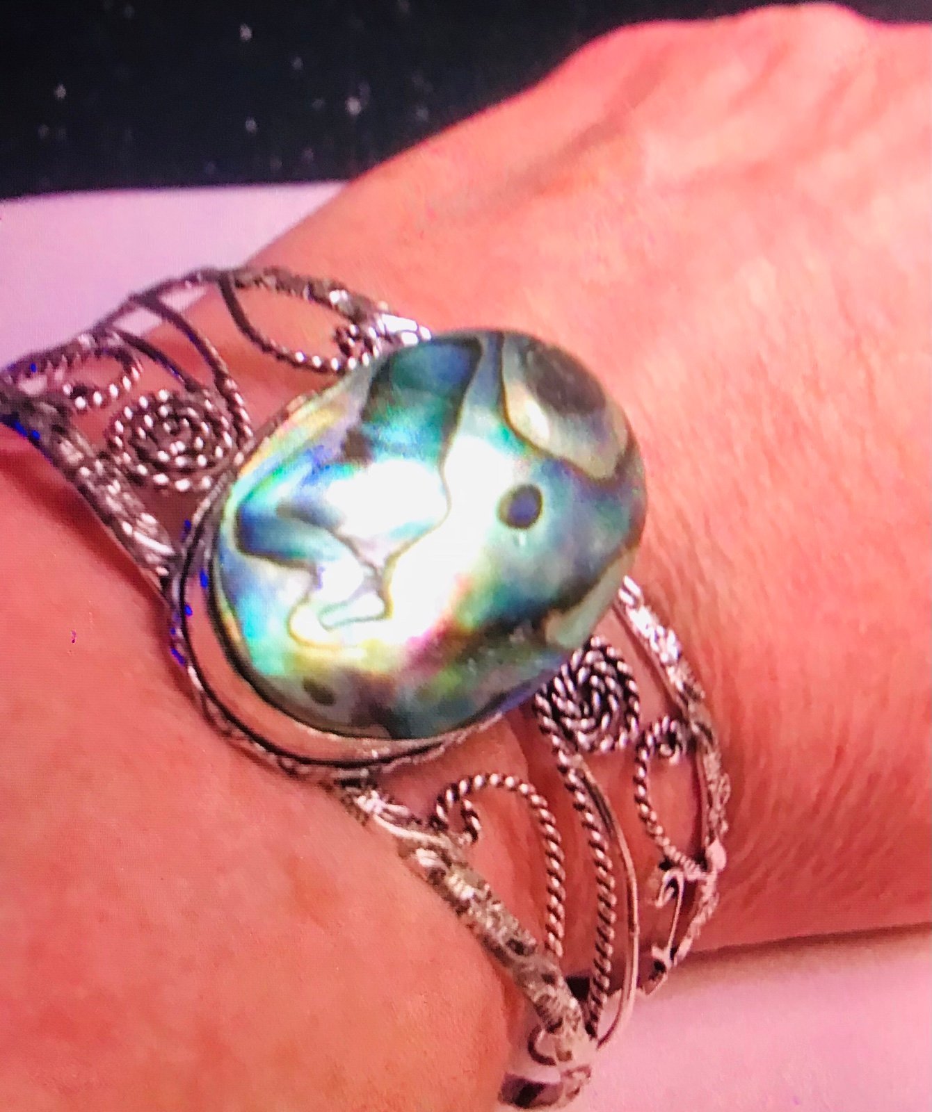 Abalone 925 Sterling Silver Cuff Bracelet