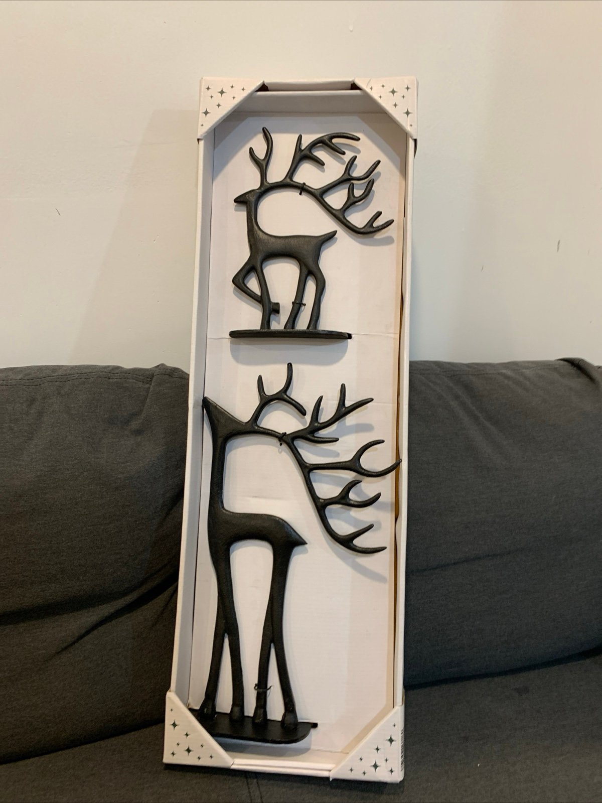 (Hard to find) Merry Moments - Small and Medium Dramatic Deer decoration NIB