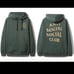 Anti social social club hoodie (green w gold glitter)