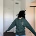 Anti social social club hoodie (green w gold glitter)