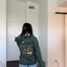 Anti social social club hoodie (green w gold glitter)