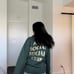 Anti social social club hoodie (green w gold glitter)