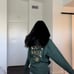 Anti social social club hoodie (green w gold glitter)