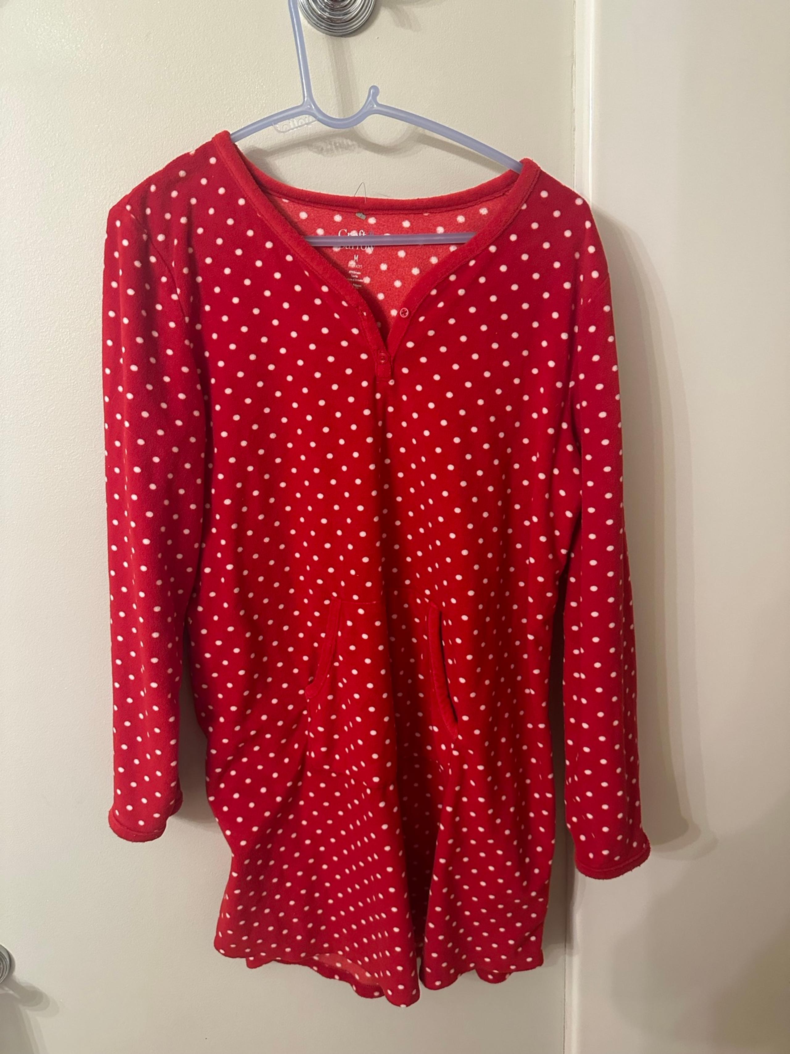 Women’s Croft and barrow red polka dot nightgown- size medium