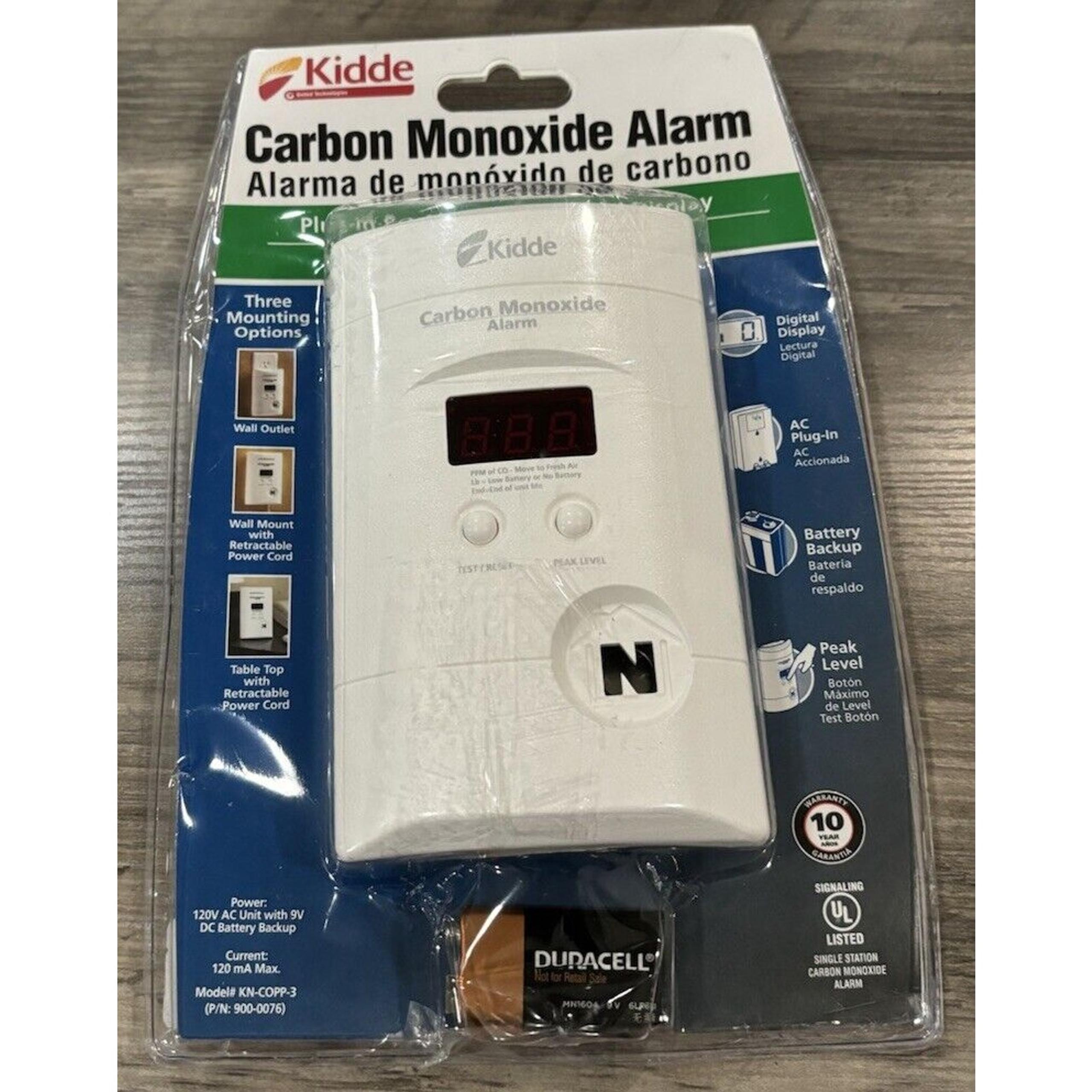 Kidde Nighthawk Plug-In Carbon Monoxide Alarm + Battery Backup KN-COPP-3 CO Dete