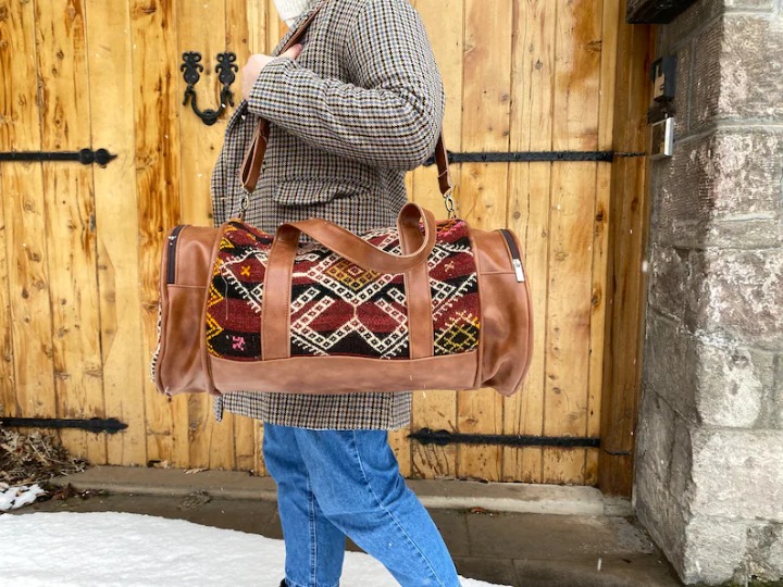 Leather Travel Bags, Kilim Bags, Handmade Bags, Travel Travel Bags