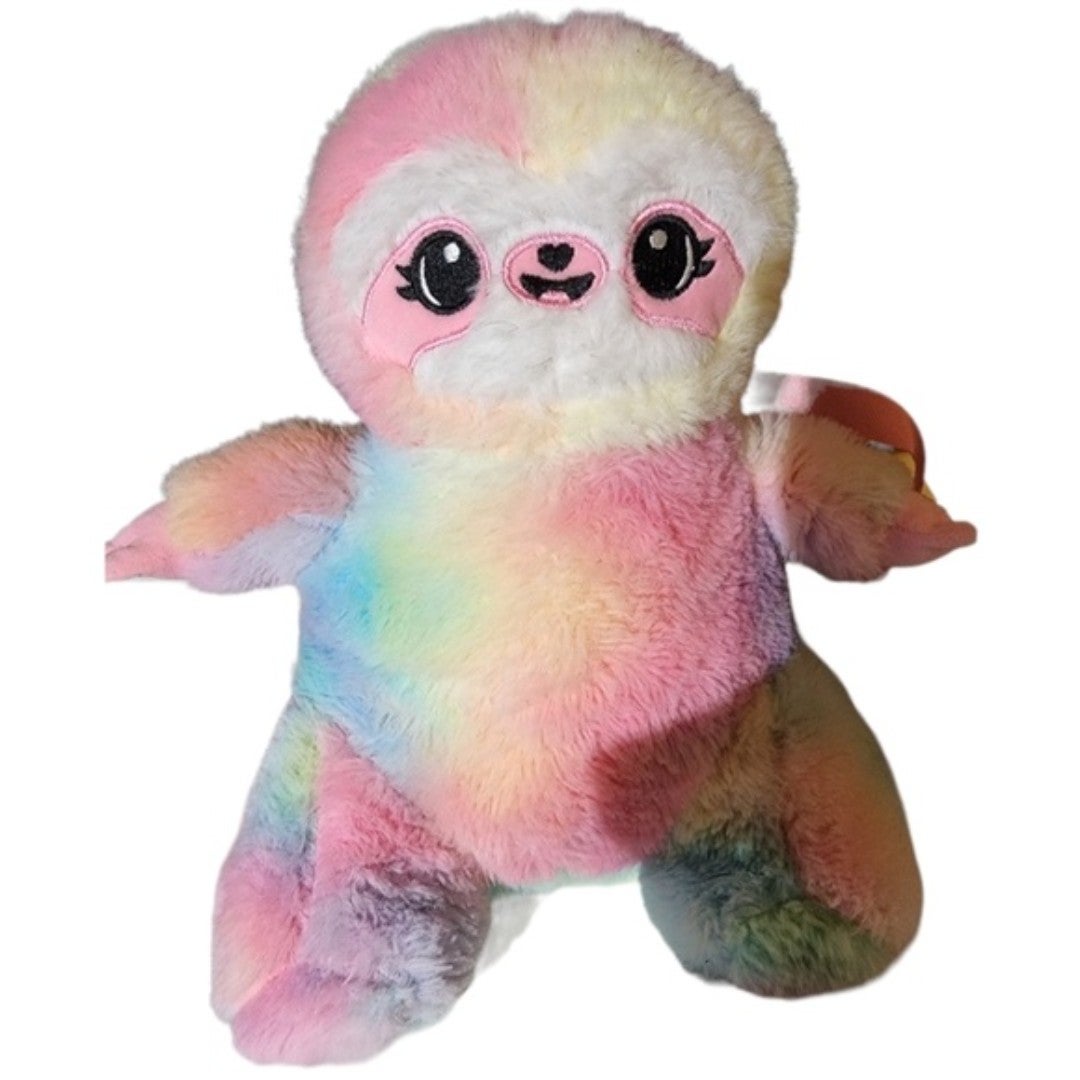 NWOT Rainbow sherbet colored Sloth plushies backpack purse