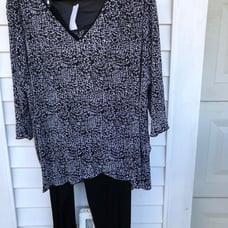 2 pc suit black/white sz 5X NEW ANNA MAXWELL