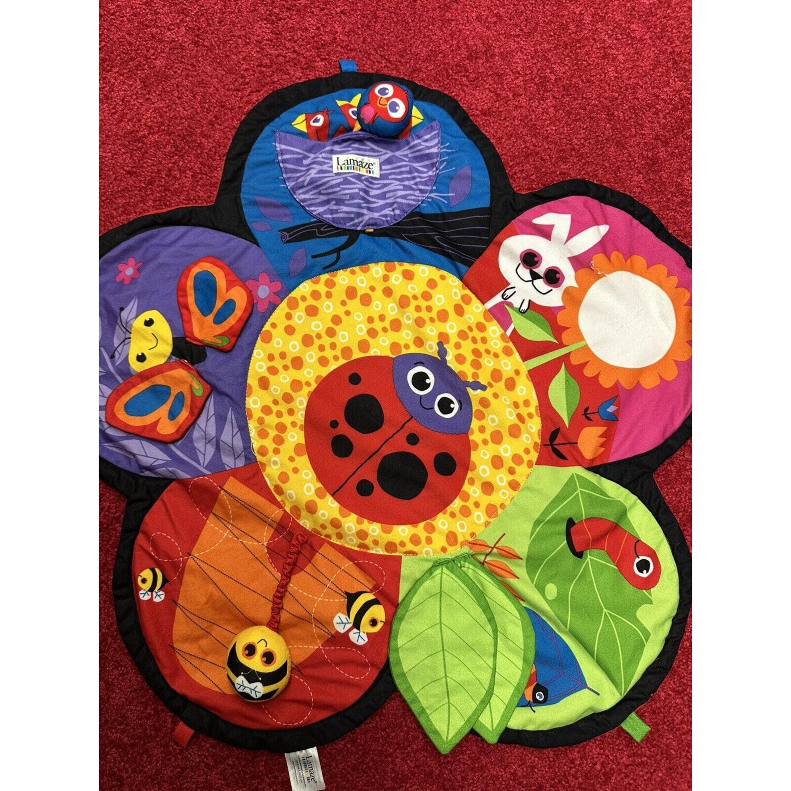Tomy Lamaze LC27100 Baby Toy Tummy Play Spin & Explore Garden Theme Gym Red