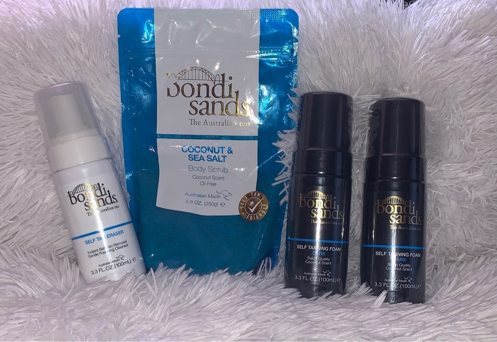 Bondi Sands Self tanning foam, tan eraser and body scrub