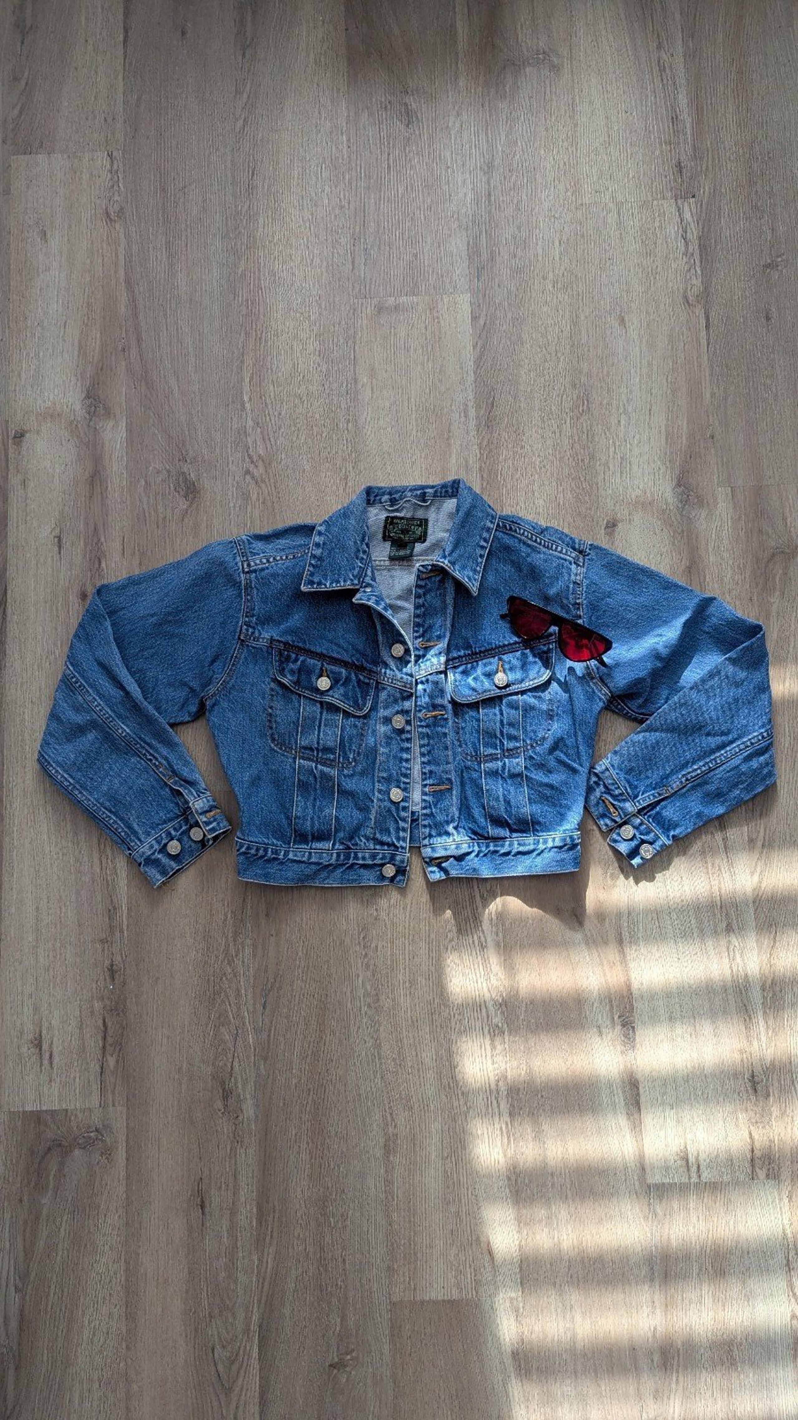 *RARE FIND* Vintage Ralph Lauren Country Polo Blue Denim Cropped Jacket
