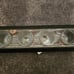 Torched wood beer flight board serving set with chalkboard panels and 4 glasses