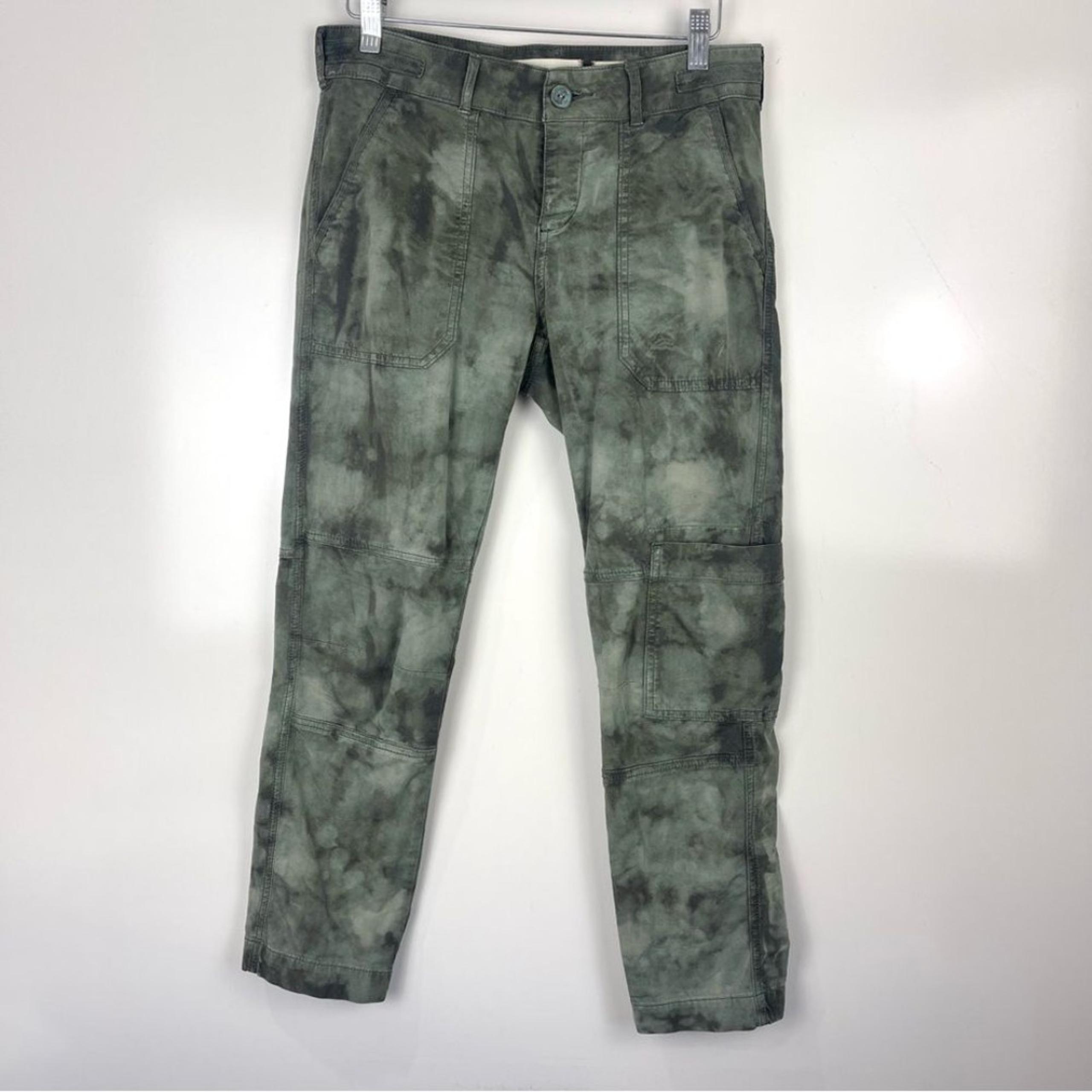 Anthropologie Hei Hei The Wanderer Green Tie Dye Cargo Pants Women's Size 26
