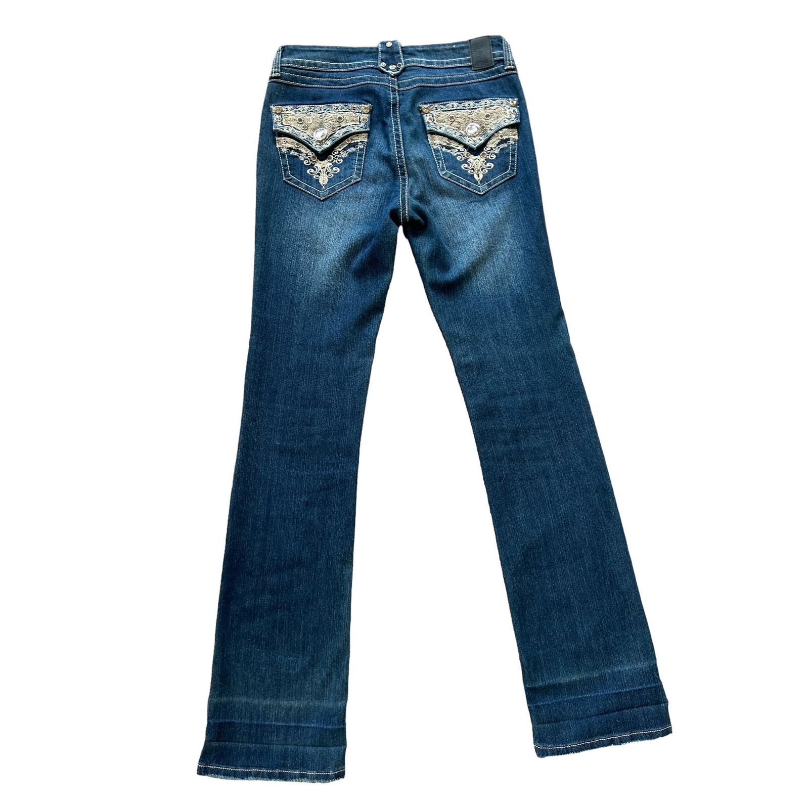 Grace in LA Jeans Womens Size 4 Wide Leg y2k Rhinestone Maximalist Western