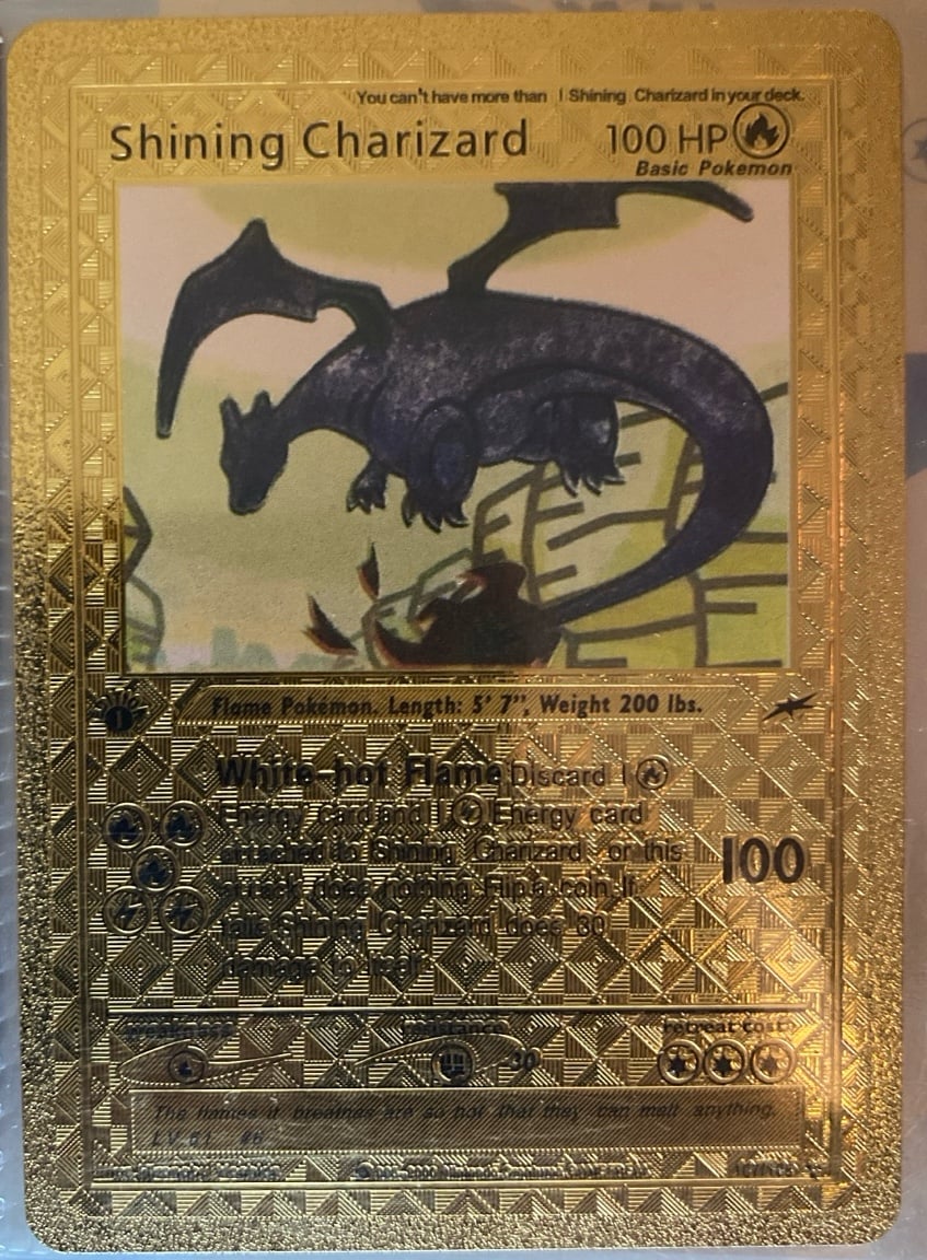 Shining Charizard 107/105 Gold Foil Pokemon Card 1st Edition