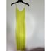 Alice And Olivia Steph Scoop Neck Fringe Dress Citron SZ 0