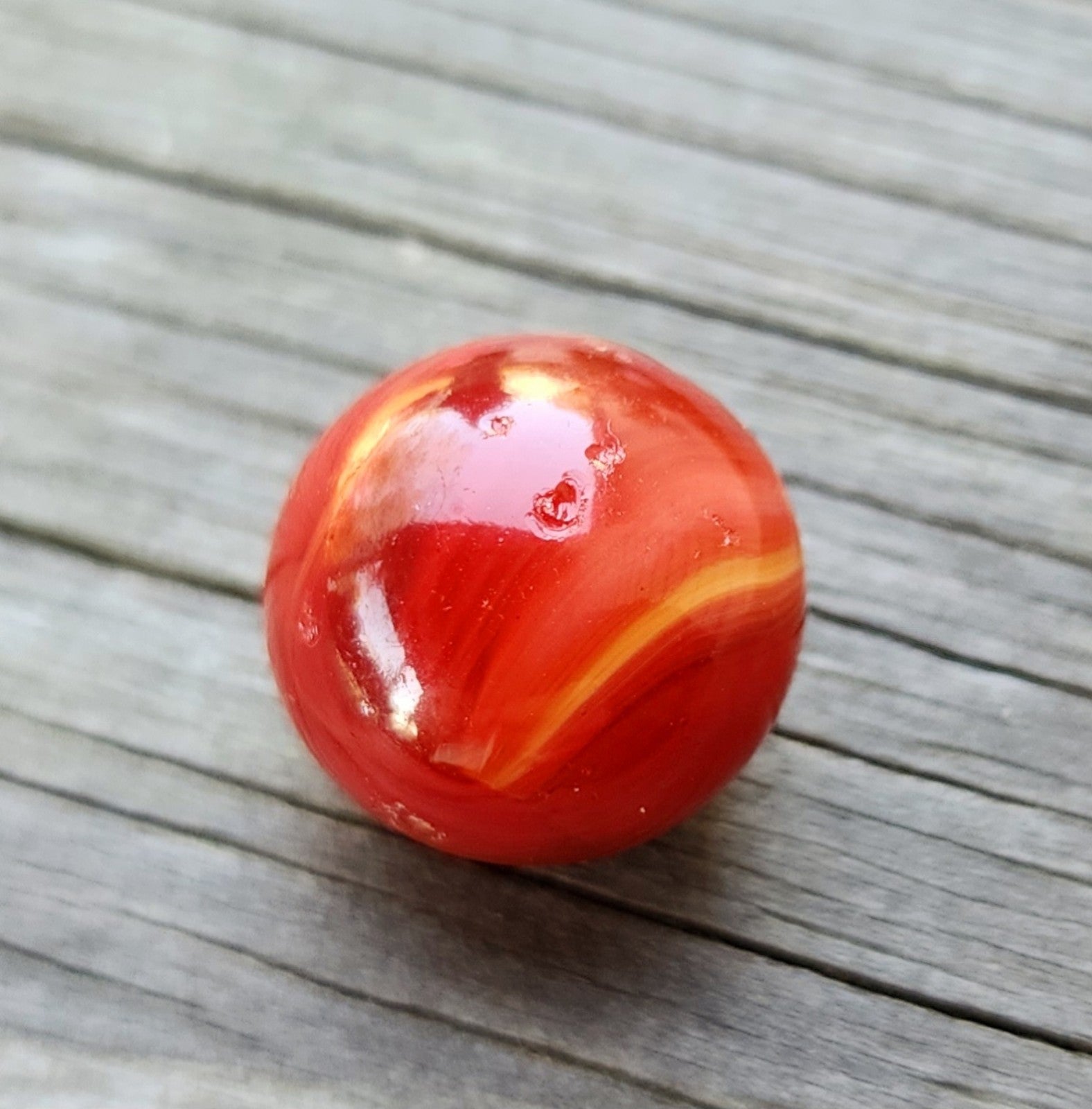HTF Rare 1920s Akro Agate Cornelian Brick Slag Marble