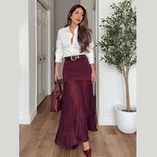 ZARA High-Waisted Pleated Skirt (M)