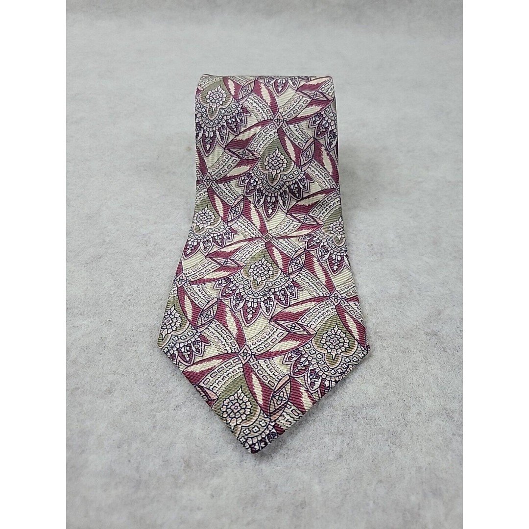 Vintage Polo Ralph Lauren 100% Silk Necktie Tie Hand Made USA Abstract Classic