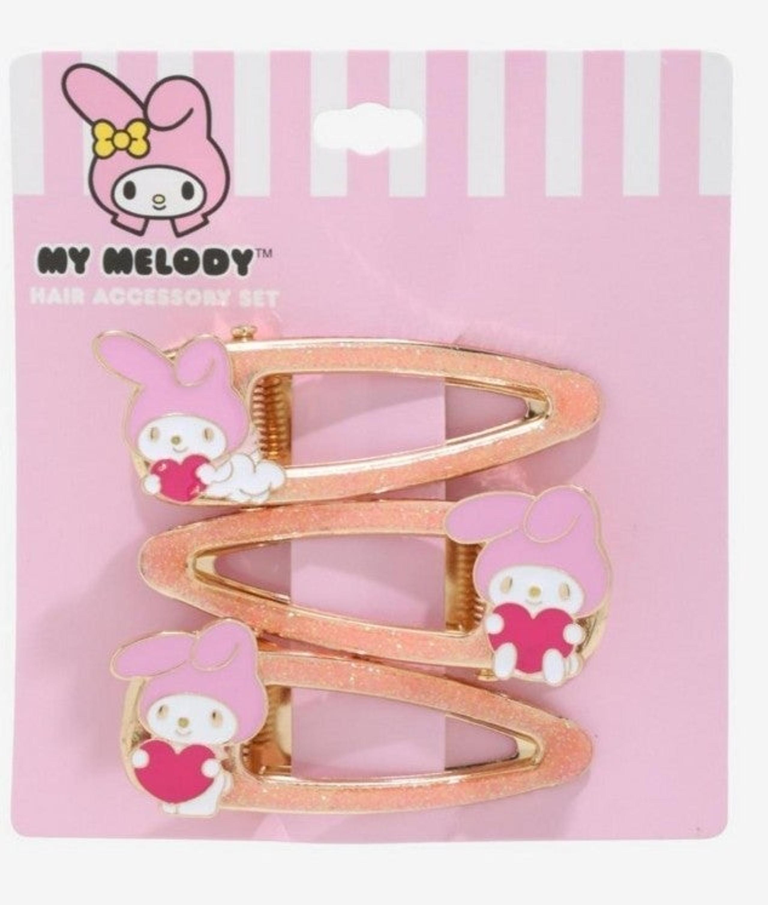 New My Melody Heart Glitter Hair Clip