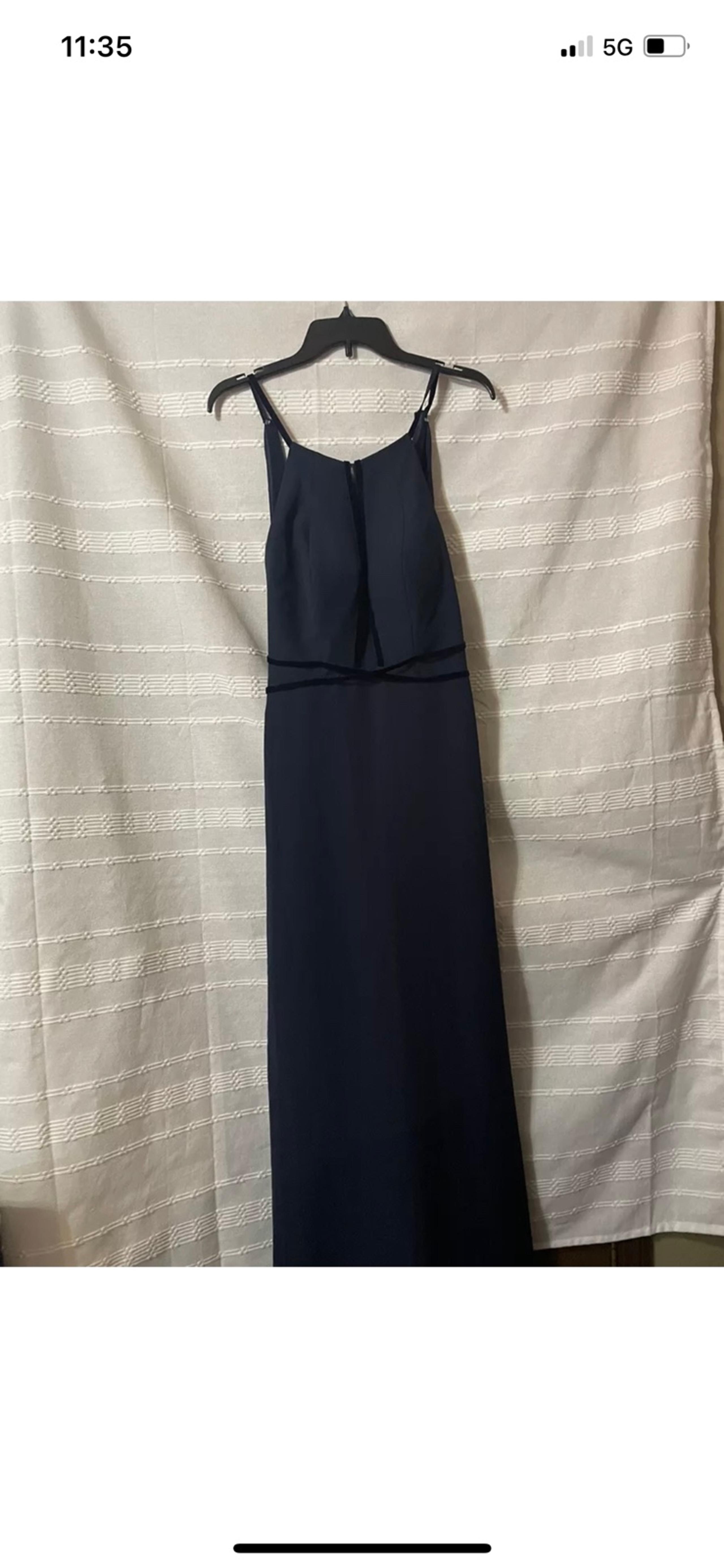 Sorella Vita Chiffon & Velvet Navy Blue Long Bridal Gown Wear Women’s Sz 12 New
