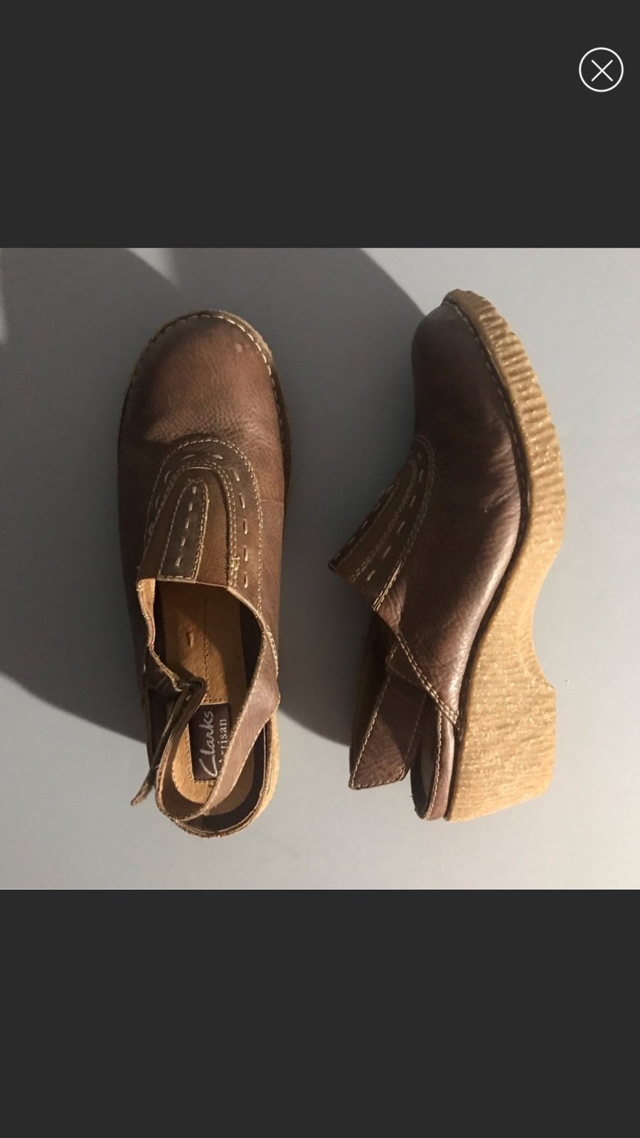 Clarks Artisan Trapelo Leather Slip On Clogs 10M Active Air Vent Brown Walking