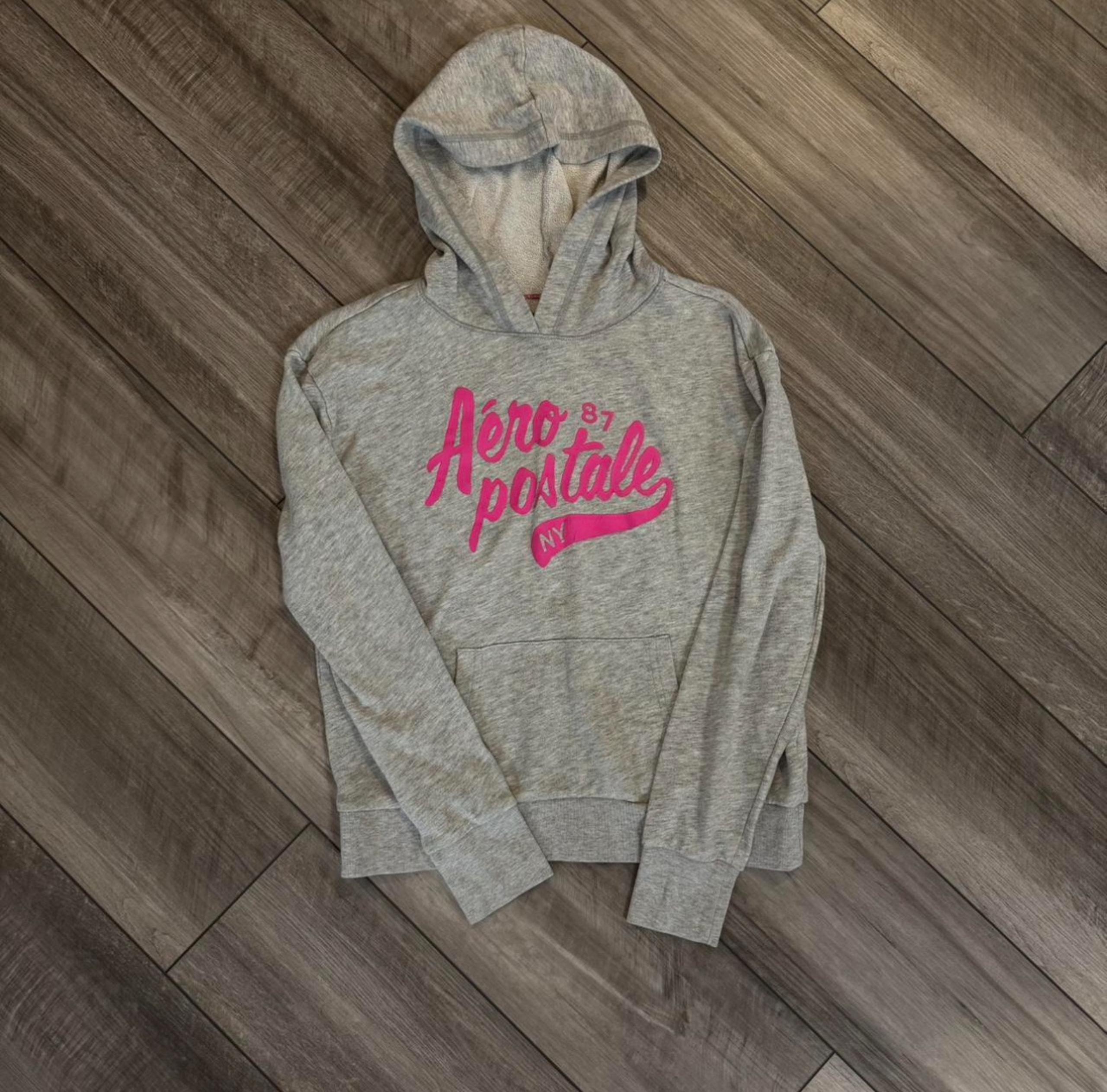Grey aeropostale hoodie with pink accents