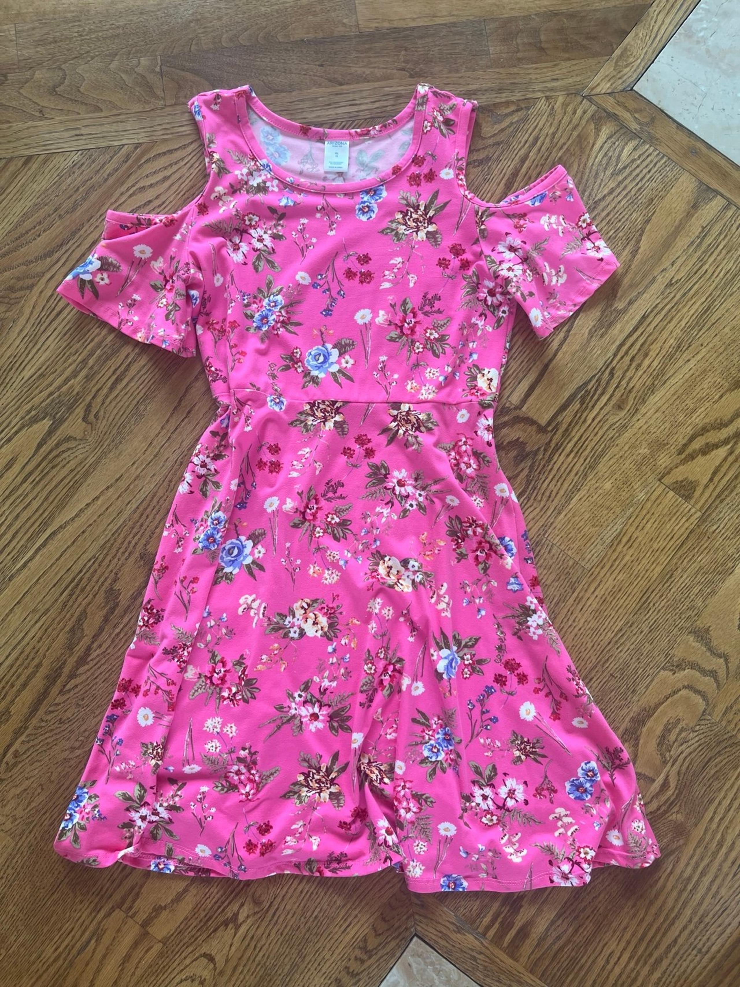 Girls Floral Pink Dress Size 16