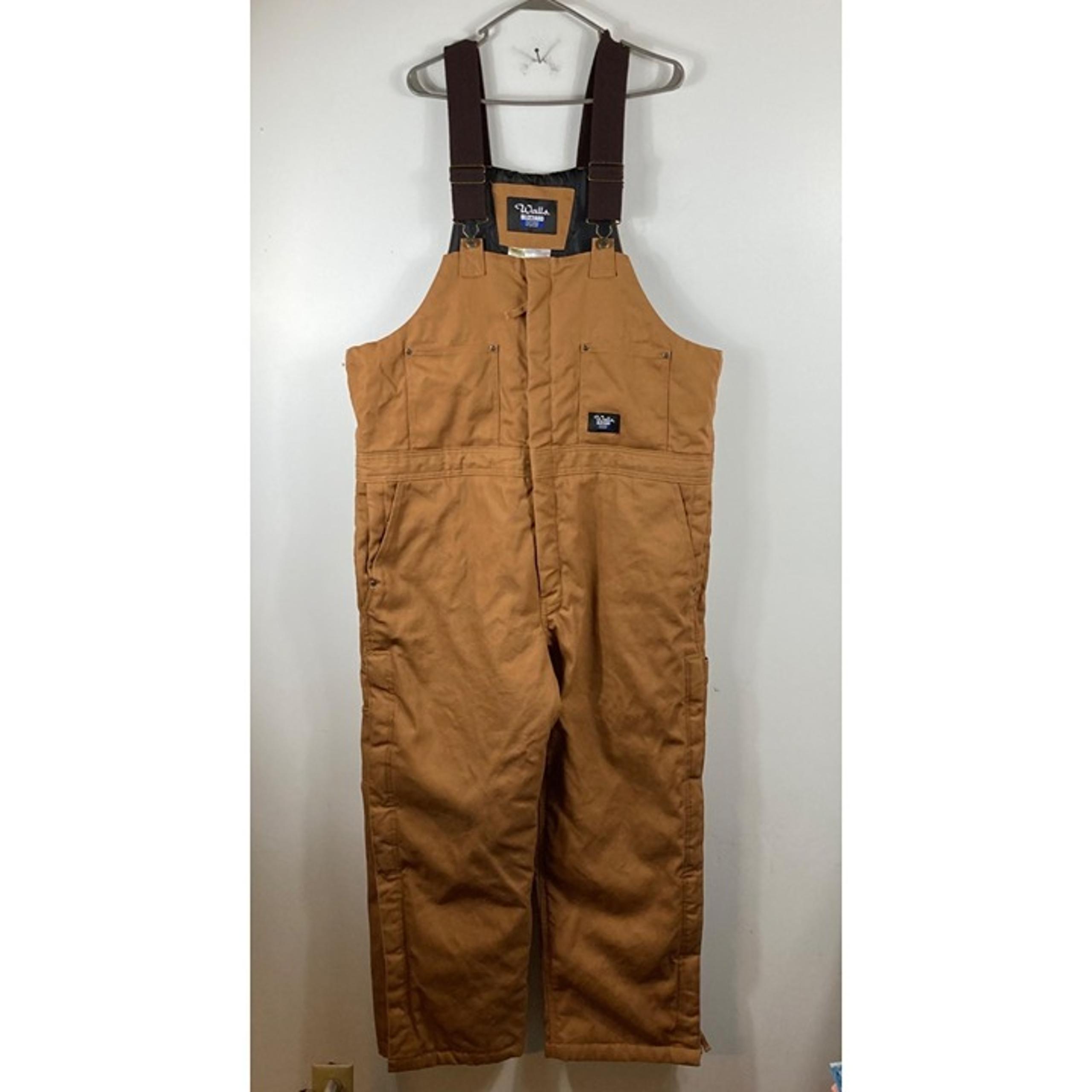 Mens Walls Blizzard Pruf Insulated Rust Heavy Duck Canvas Overalls XL 42-44 Shor