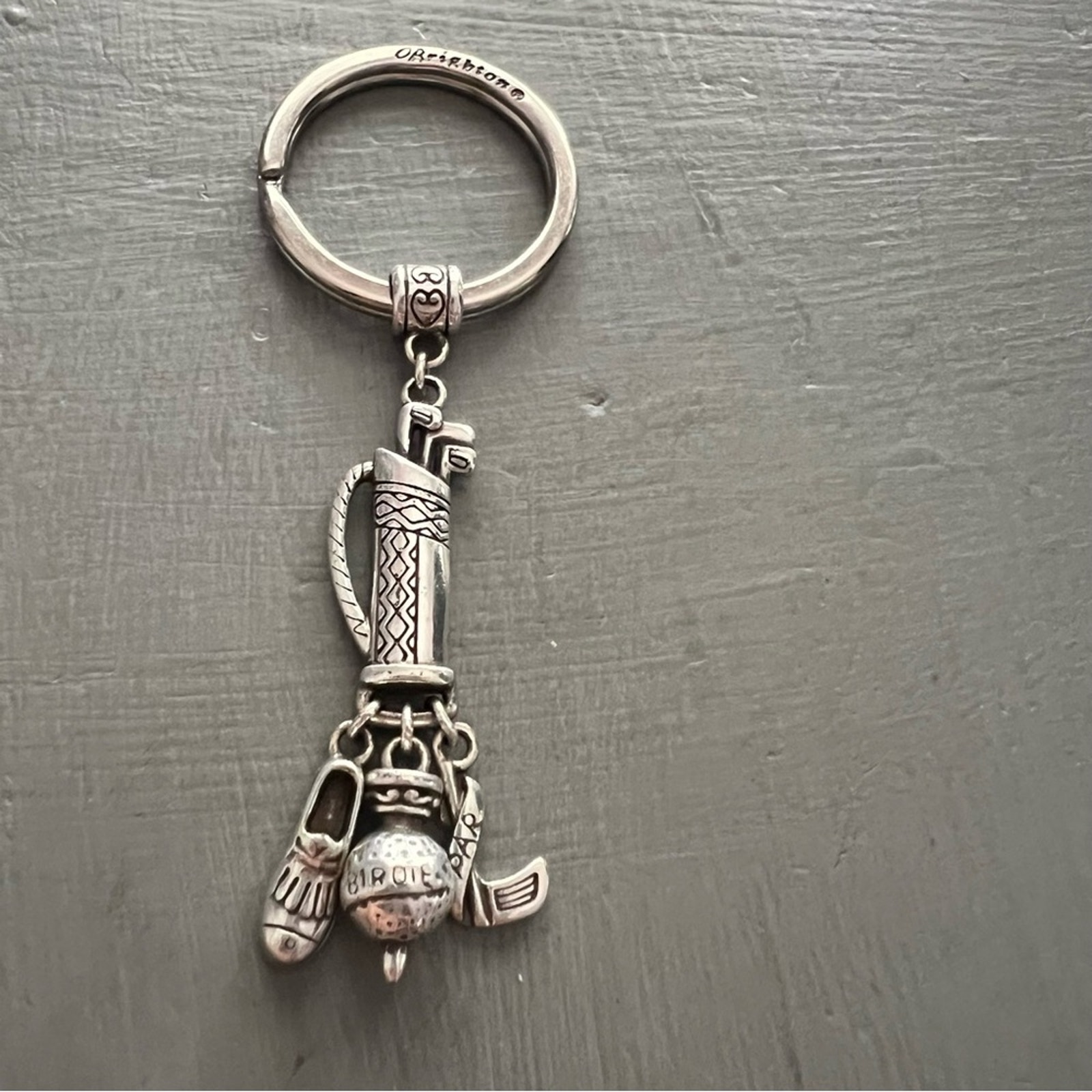 Brighton Silver Tone Golf Key Chain Keyring