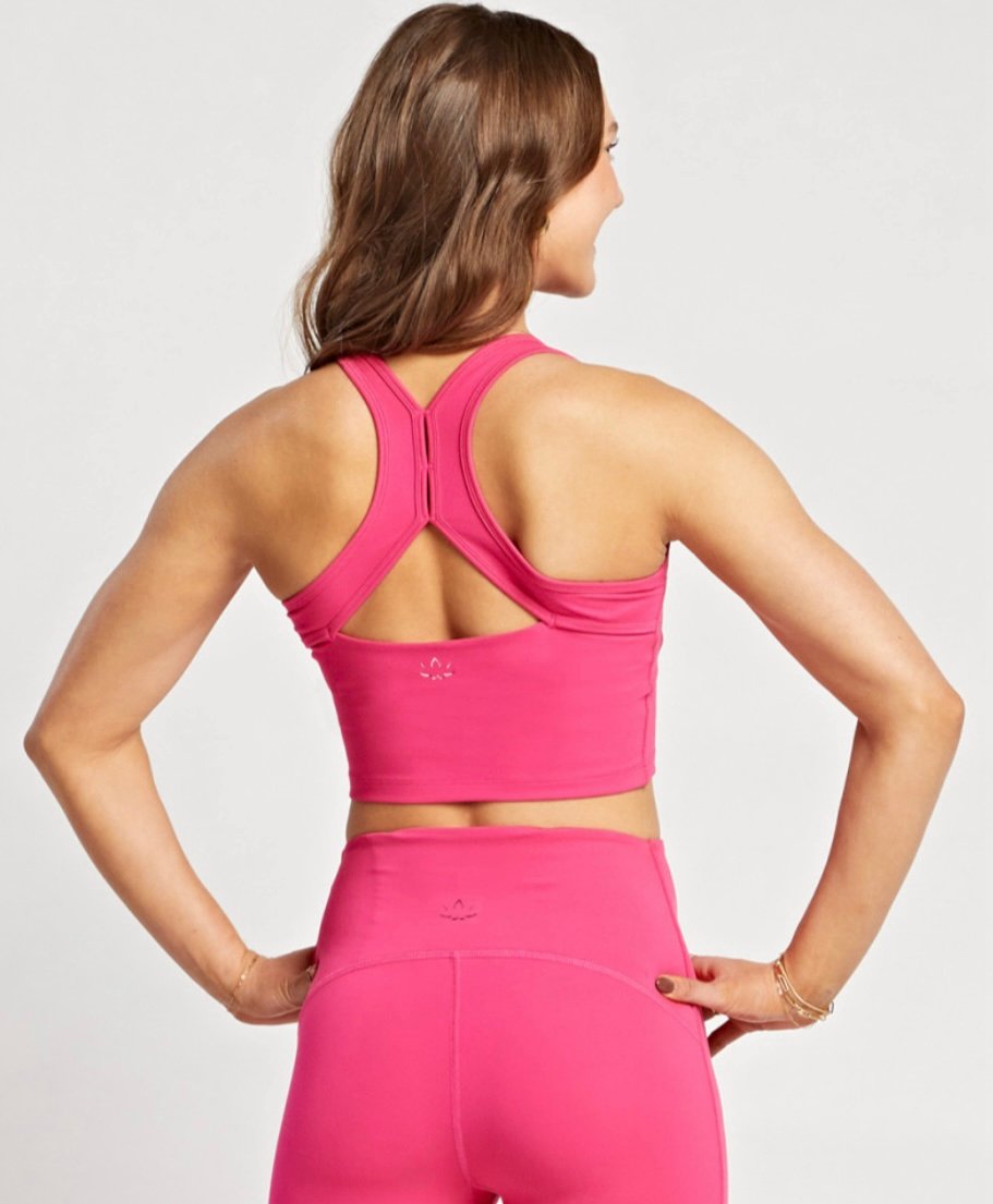 BEYOND YOGA POWERBEYOND STRIVE CROPPED TANK IN PINK ENERGY Size XS 78.00 Retail