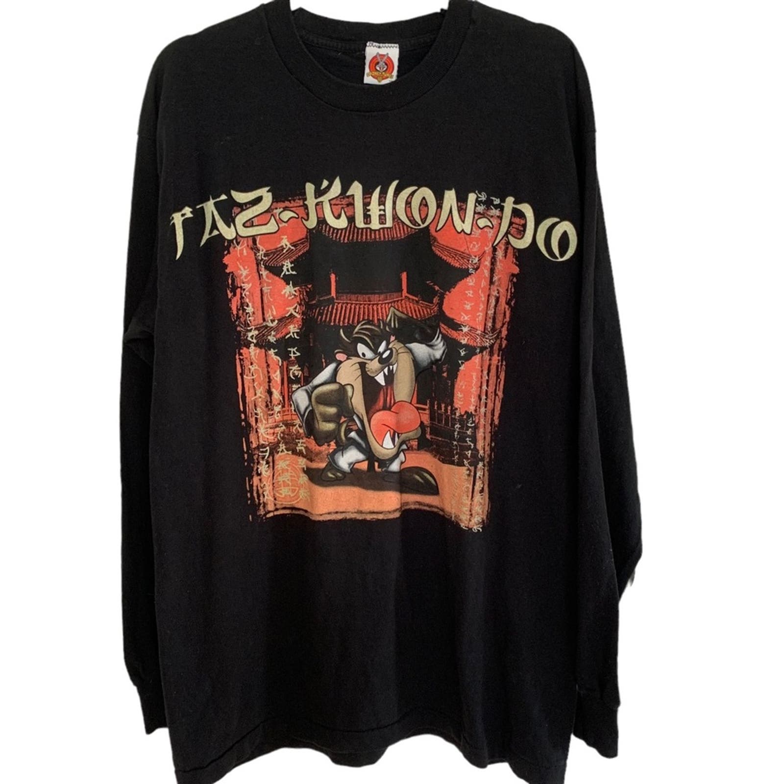 Looney Tunes Vintage 1998 Taz Kwon Do Long Sleeve Graphic Tee XL