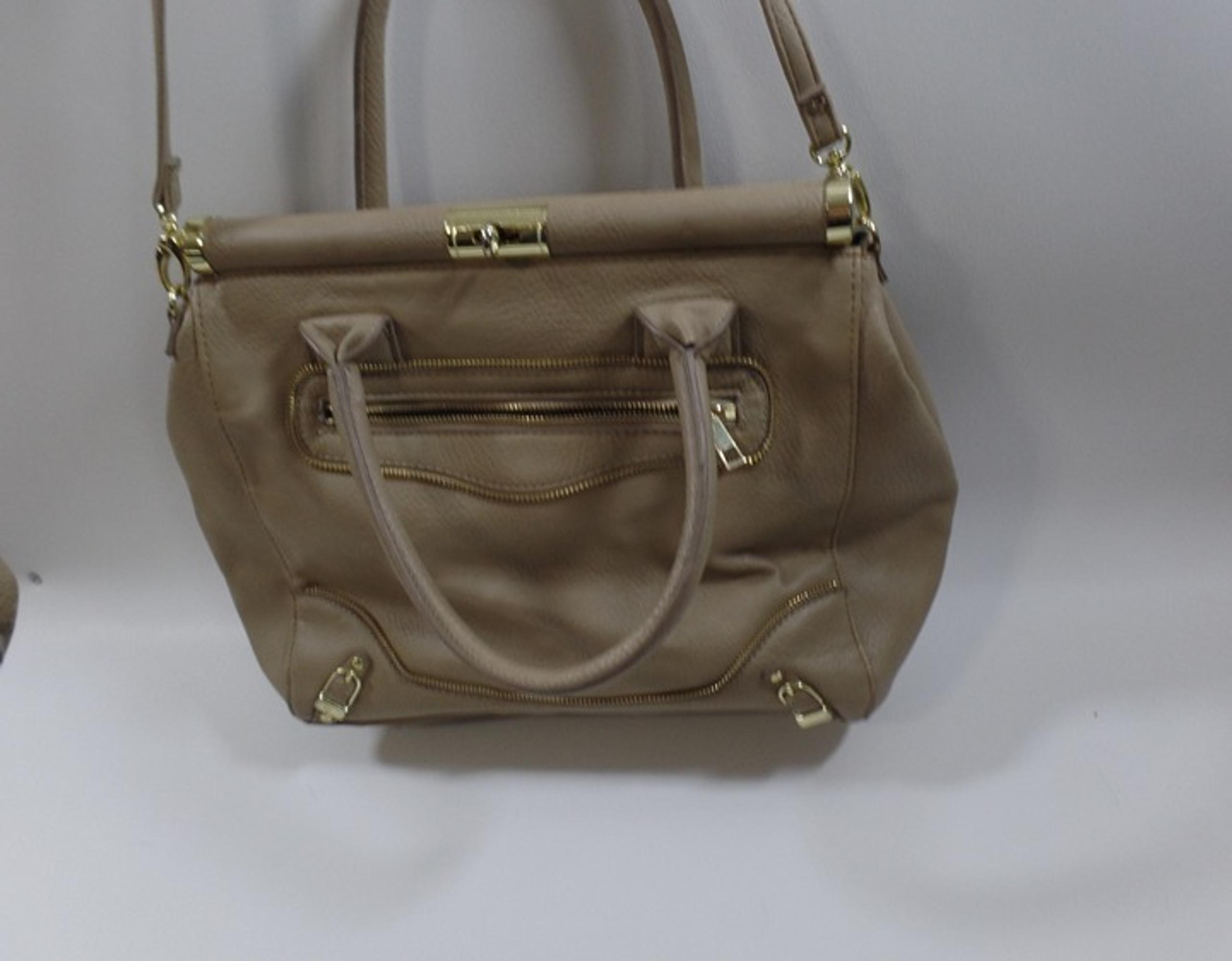 Olivia + Joy New York Beige Handbag Shoulder Strap Large Zipper Pocket
