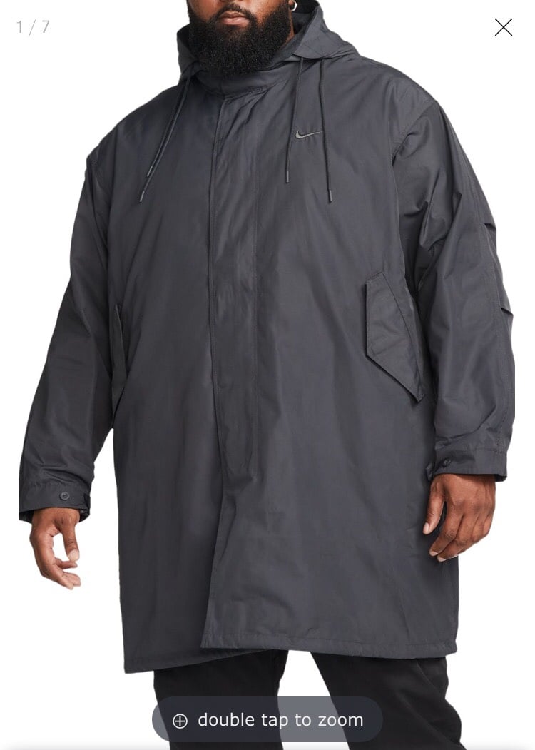 Nike Sportswear Life Parka Jacket Mens Sz Medium Smoke Grey New 375