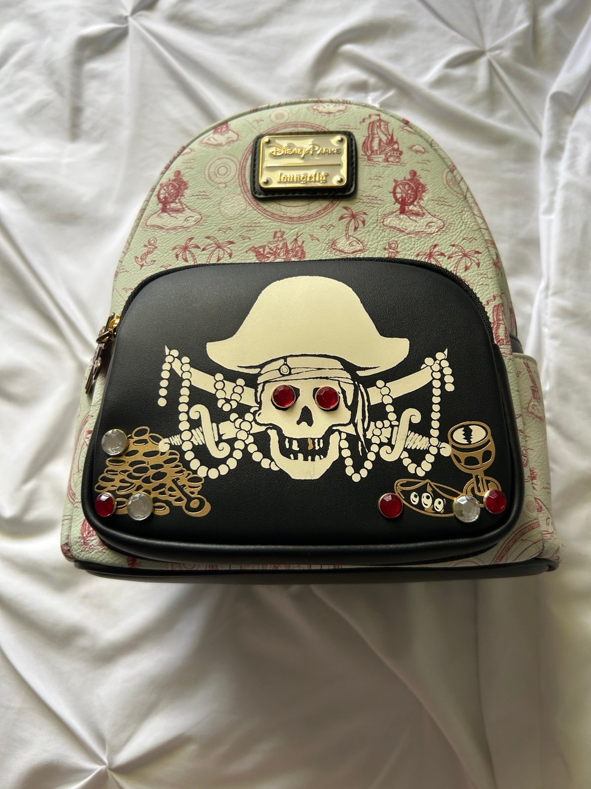 Disney Parks Pirates Of The Caribbean Skull Loungefly Mini Backpack