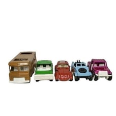 Lot of 5 Tootsie Toy Vehicles Truck Jeep Camper Volkswagen Kubel Wagen 1970s