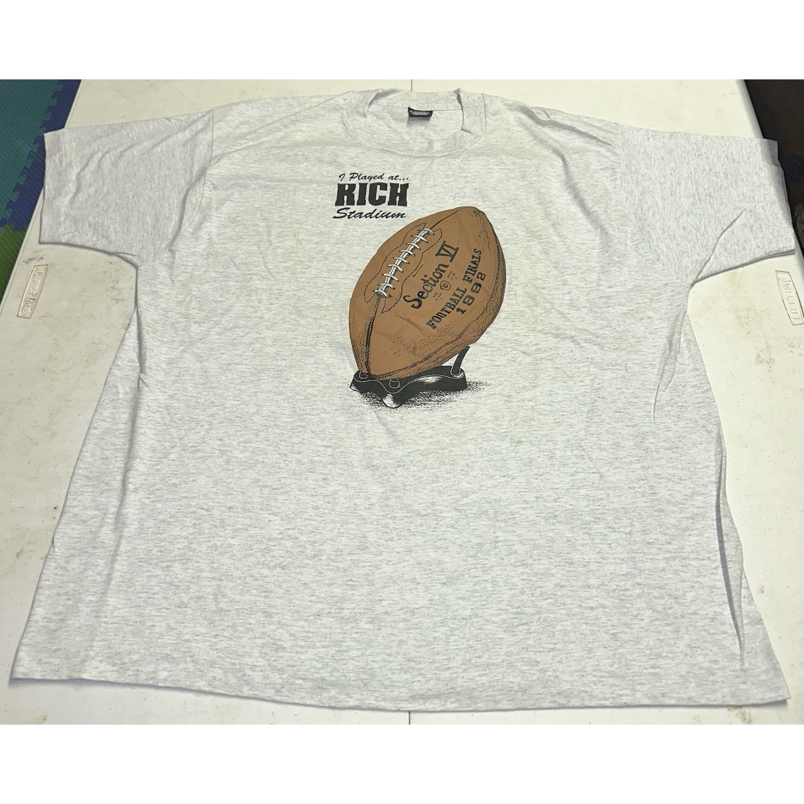 Buffalo Bills Vintage 90's Rich Stadium Gray Single Stitch T-Shirt 2XL Football