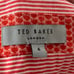 NWOT TED BAKER Polo Shirt Men 4 Red Geo Print Stripe Trim Short Sleeve Cotton