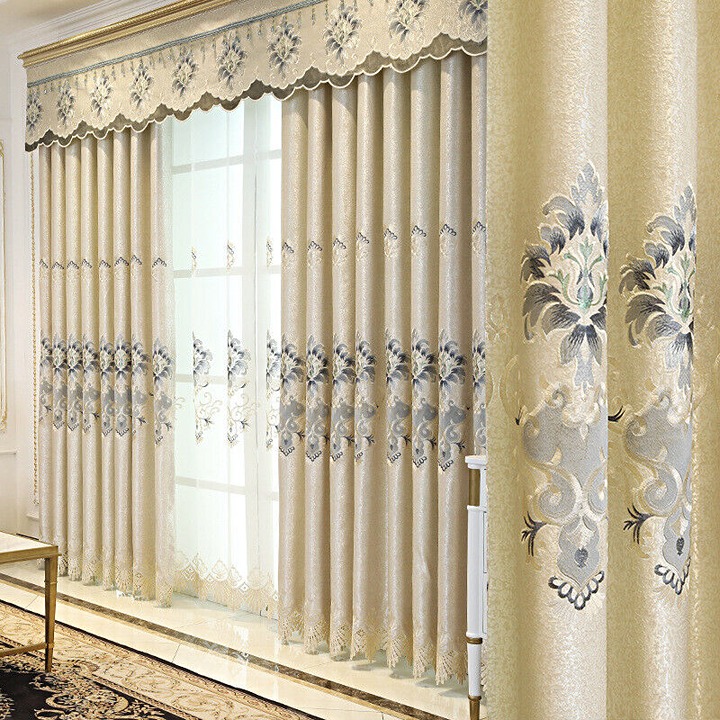 European velvet embroidery cotton blackout curtain valance M698*