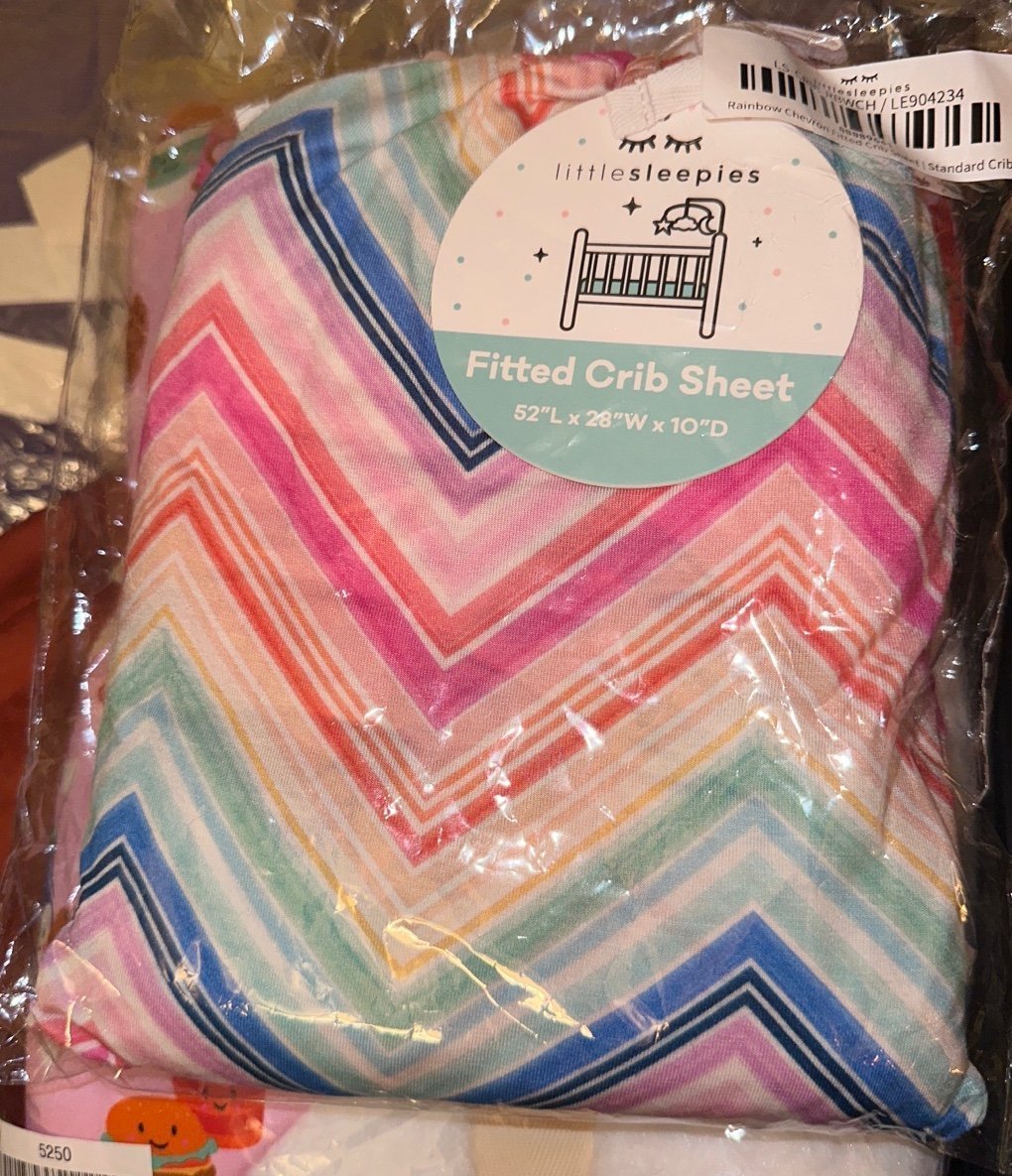 rainbow chevron fitted crib sheet little sleepies